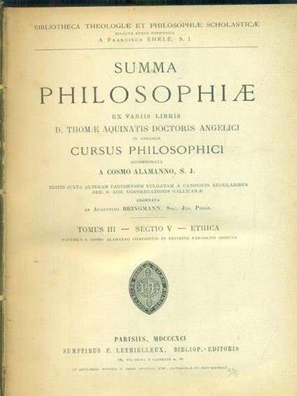 Summa philosophiae 3vv - Tommaso (san) d'Aquino - copertina