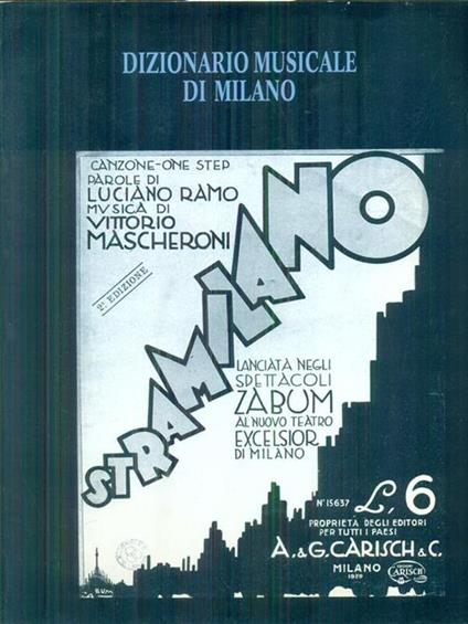 Dizionario musicale di Milano - Paolo Zenoni,Claudio Trotta - copertina