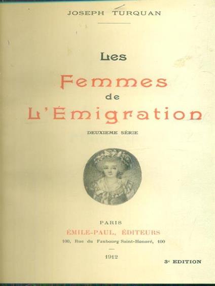 Les femmes de l'emigration 2vv - Joseph Turquan - copertina