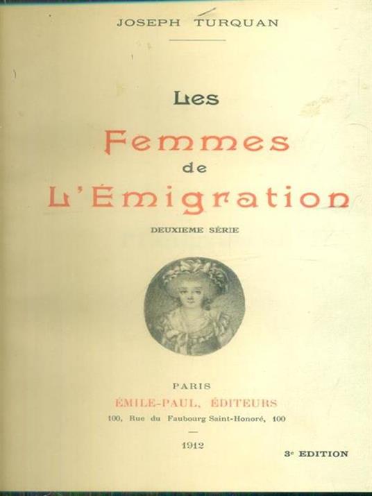 Les femmes de l'emigration 2vv - Joseph Turquan - copertina