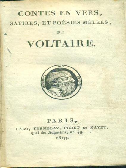 Contes en vers, satires et poesies melees - Voltaire - copertina