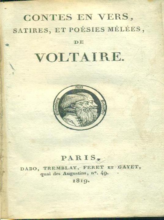 Contes en vers, satires et poesies melees - Voltaire - copertina