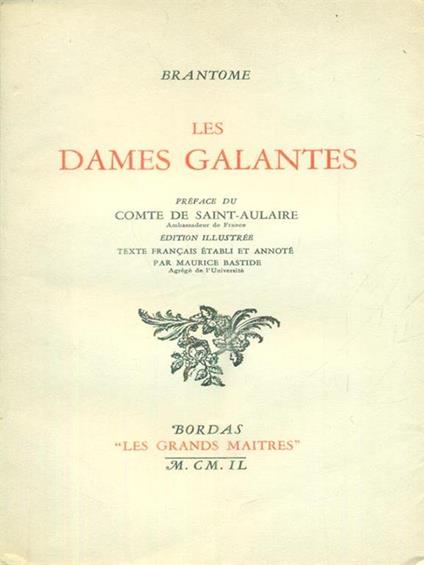 Les dames galantes - Pierre Bordeille de Brantôme - copertina