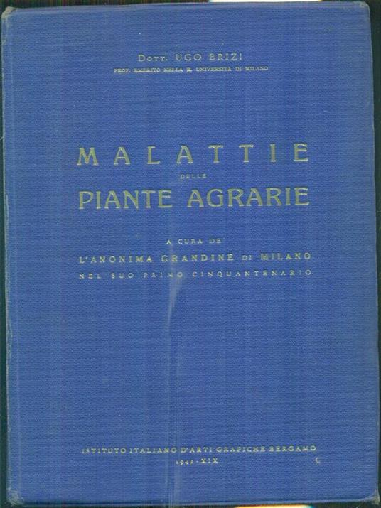 Malattie delle piante agrarie - Ugo Brizi - copertina
