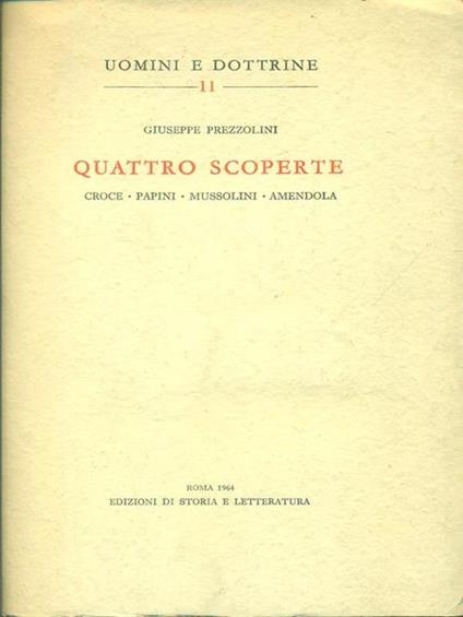 Quattro scoperte - Giuseppe Prezzolini - copertina