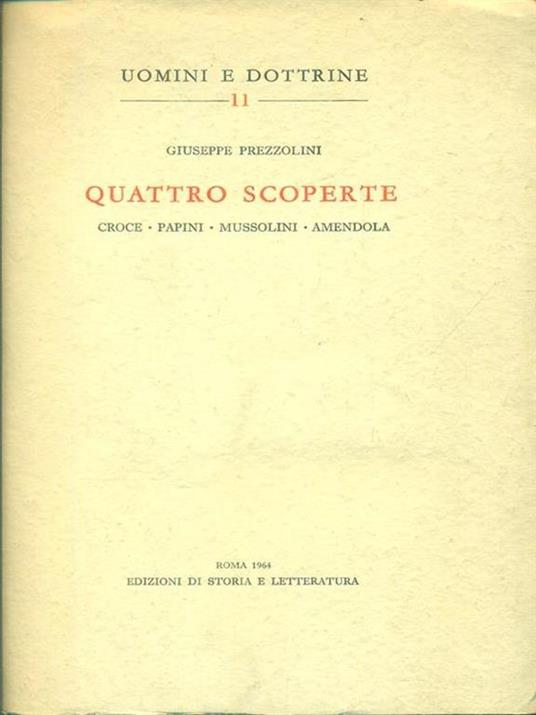 Quattro scoperte - Giuseppe Prezzolini - copertina