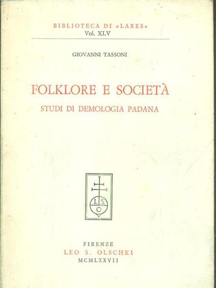 Folklore e societa' - Giovanni Tassoni - copertina