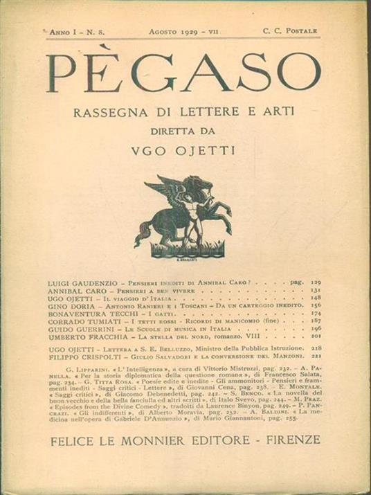 Pegaso n. 8/agosto 1929 - copertina
