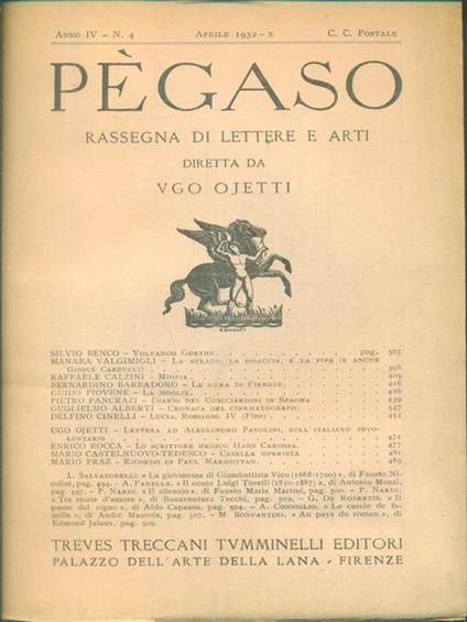 Pegaso n. 4/aprile 1932 - copertina