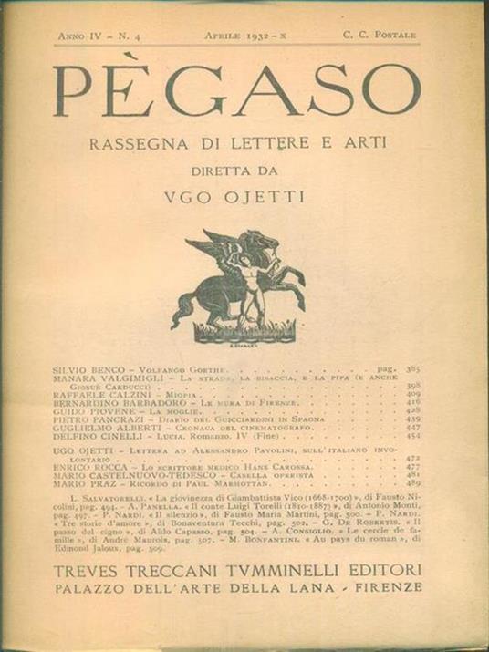 Pegaso n. 4/aprile 1932 - copertina