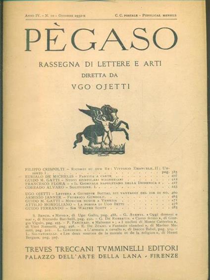 Pegaso n. 10/ottobre 1932 - copertina