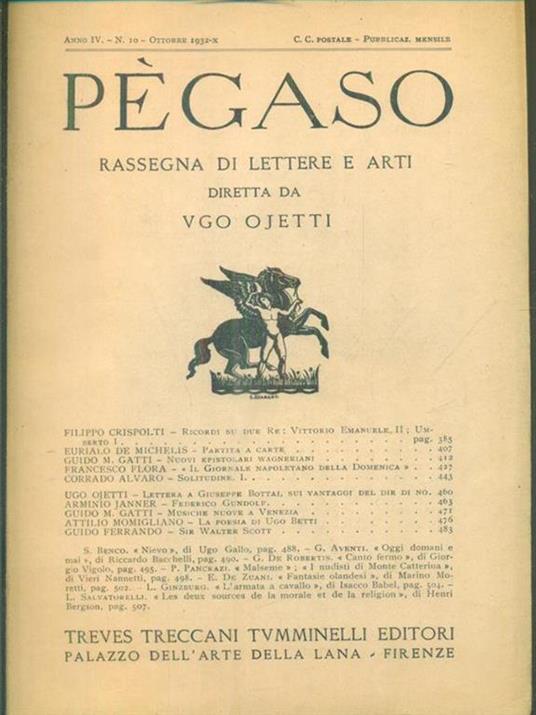 Pegaso n. 10/ottobre 1932 - copertina