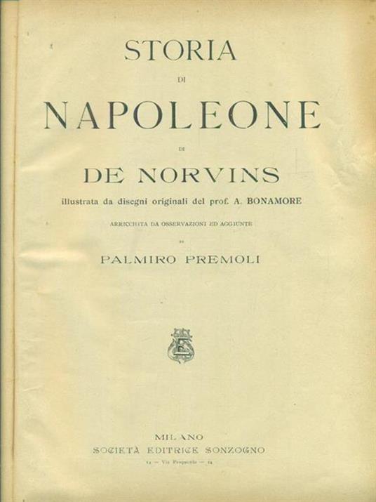 Storia di Napoleone - Jacques Marquet de Norvins - copertina