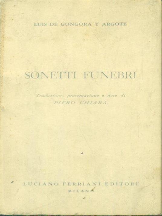 Sonetti funebri - Luís de Góngora - copertina