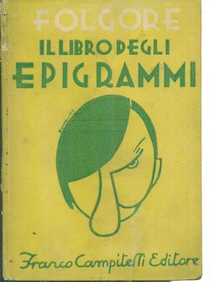 Il libro degli epigrammi - Luciano Folgore - copertina