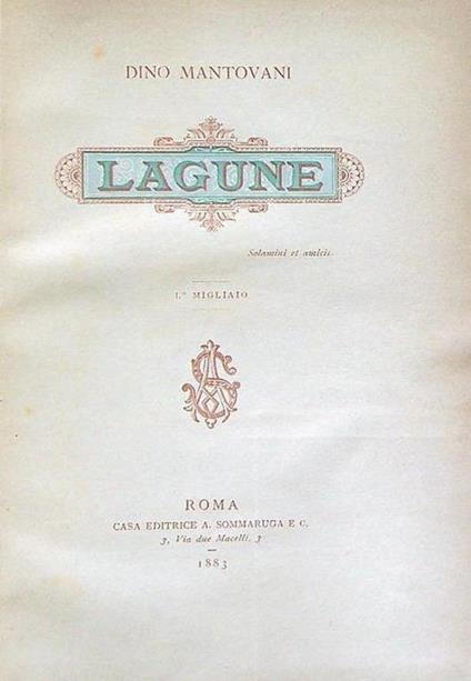 Lagune - Dino Mantovani - copertina