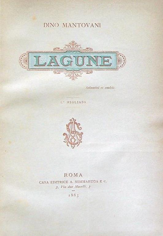 Lagune - Dino Mantovani - copertina