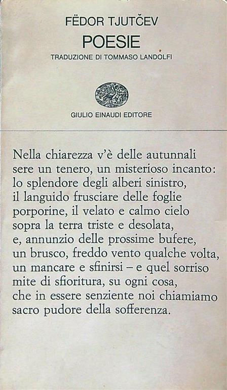 Poesie - Fedor I. Tjutcev - copertina