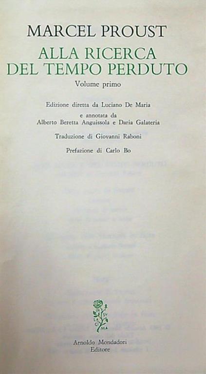 Alla ricerca del tempo perduto - Marcel Proust - copertina