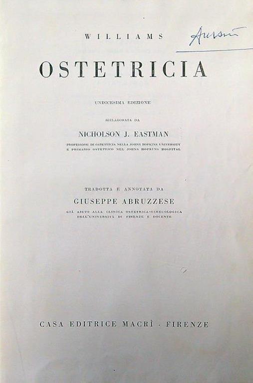Ostetricia - Nicholson Eastman - copertina