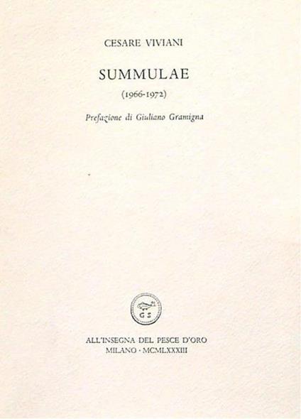 Summulae - Cesare Viviani - copertina