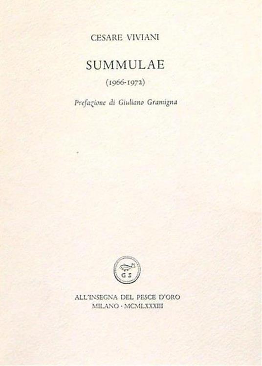 Summulae - Cesare Viviani - copertina