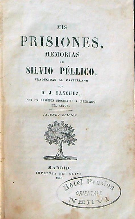 Mis Prisiones - Silvio Pellico - copertina