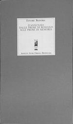 D'Annunzio dalle prose di romanzi alle prose di memoria