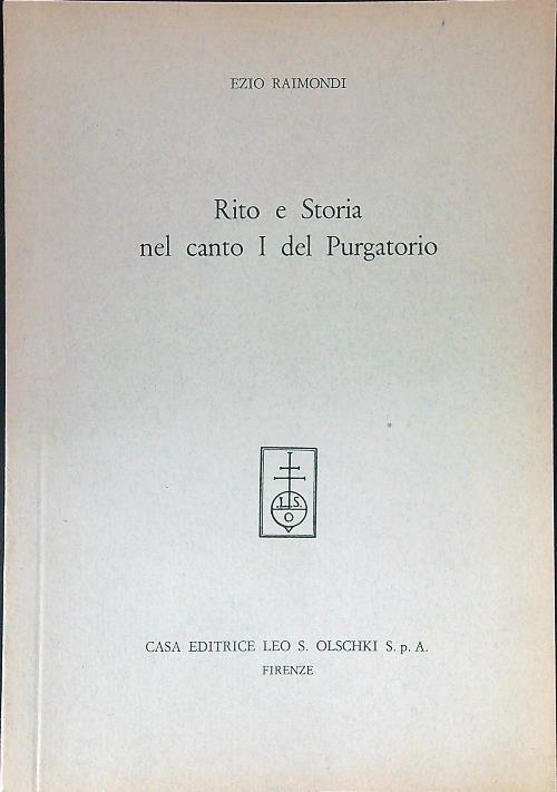 Rito e storia nel canto I del Purgatorio ESTRATTO - Ezio Raimondi - copertina