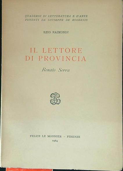 lettore di provincia - Ezio Raimondi - copertina