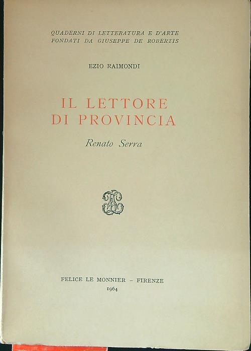 lettore di provincia - Ezio Raimondi - copertina