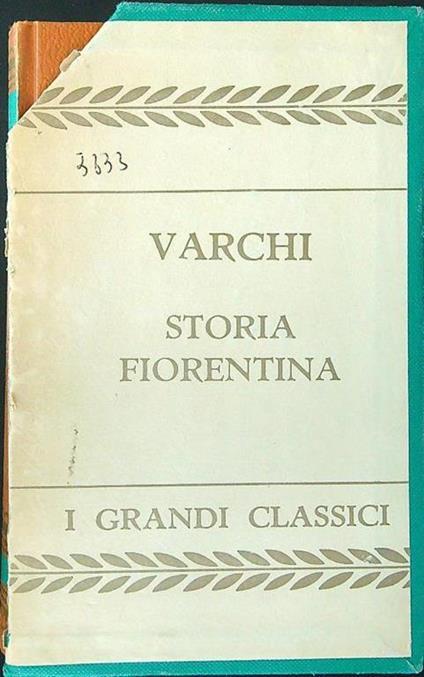Storia fiorentina 2 vv - Benedetto Varchi - copertina