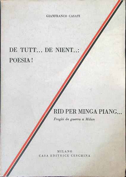 De tutt... de nient... poesia! Rid per minga piang - copertina
