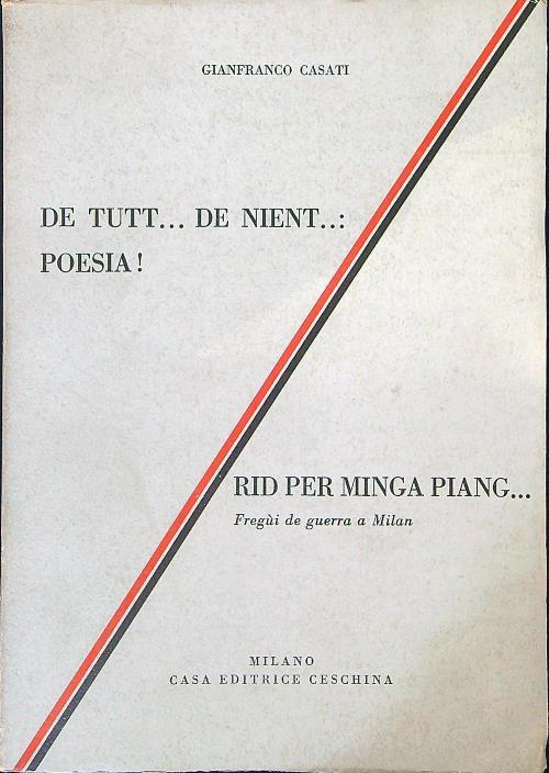 De tutt... de nient... poesia! Rid per minga piang - copertina
