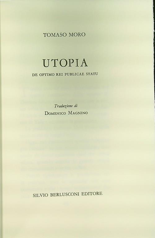 Utopia - Tommaso Moro - copertina