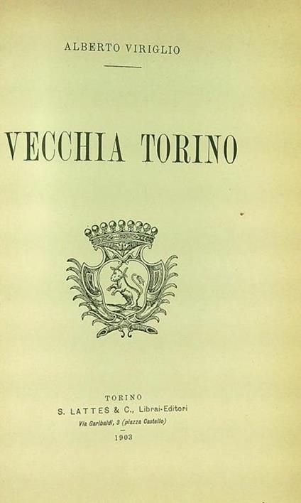 Vecchia Torino - Alberto Viriglio - copertina
