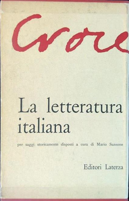 letteratura italiana 4 vv - B. Croce - copertina