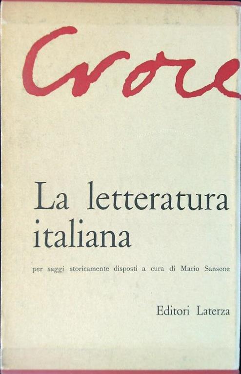 letteratura italiana 4 vv - B. Croce - copertina