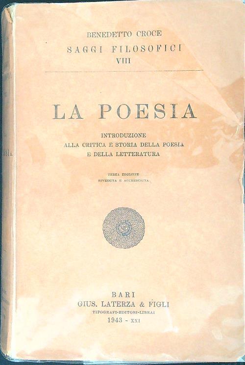 La poesia - Benedetto Croce - copertina