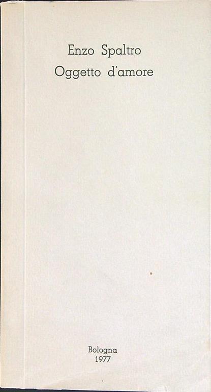 Oggetto d'amore - Enzo Spaltro - copertina