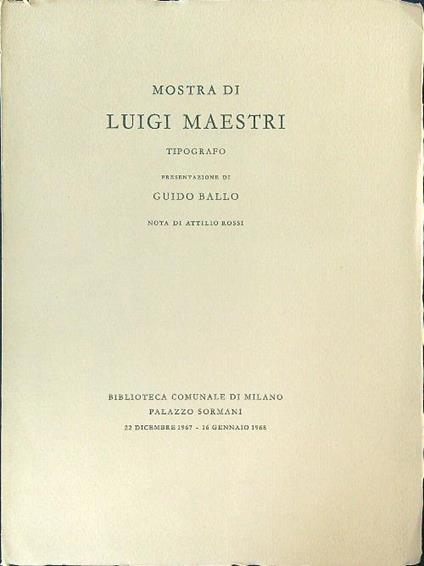 Mostra di Luigi Maestri - Luigi Gallo - copertina