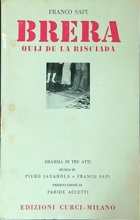 Brera Quij de la risciada - Franco Sapi - copertina