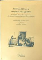 Processo delli morti in servitio delli appestati