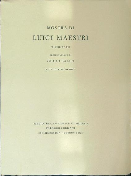 Mostra di Luigi Maestri - copertina