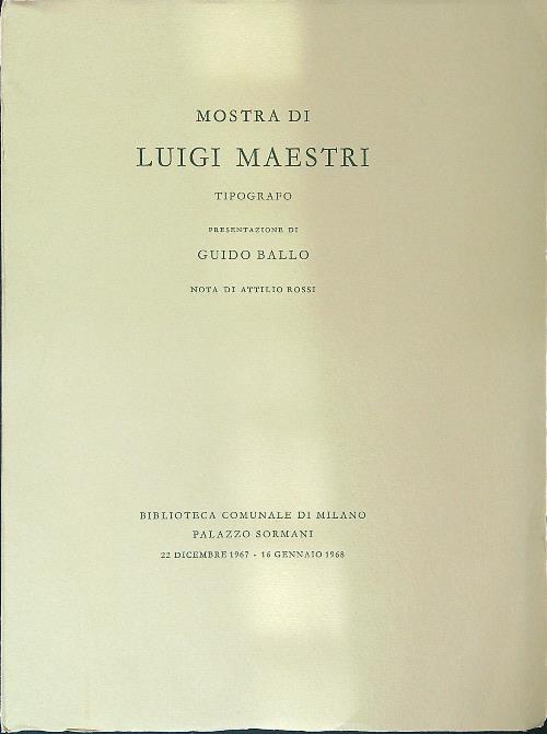 Mostra di Luigi Maestri - copertina