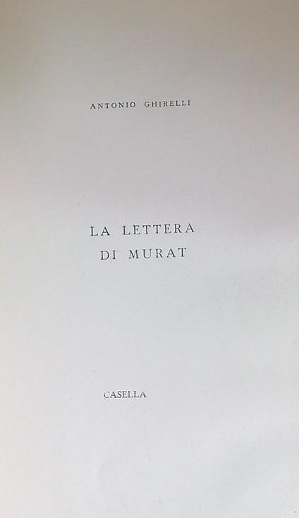 La lettera di Murat - Antonio Ghirelli - copertina