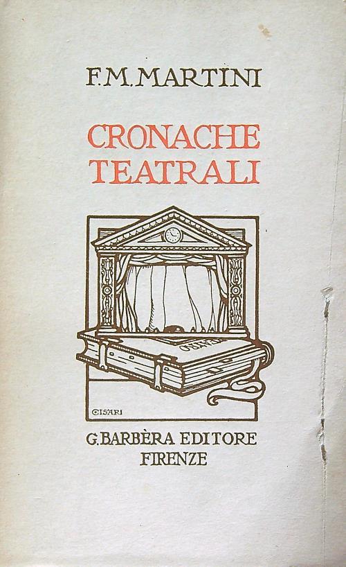 Cronache teatrali - F. M. Martini - copertina