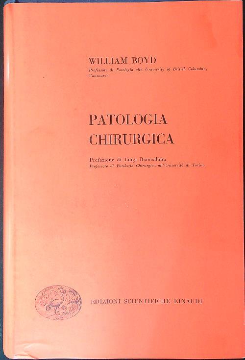 Patologia chirurgica - William Boyd - copertina