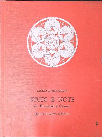 Studi e note - Giulio Carlo Argan - copertina