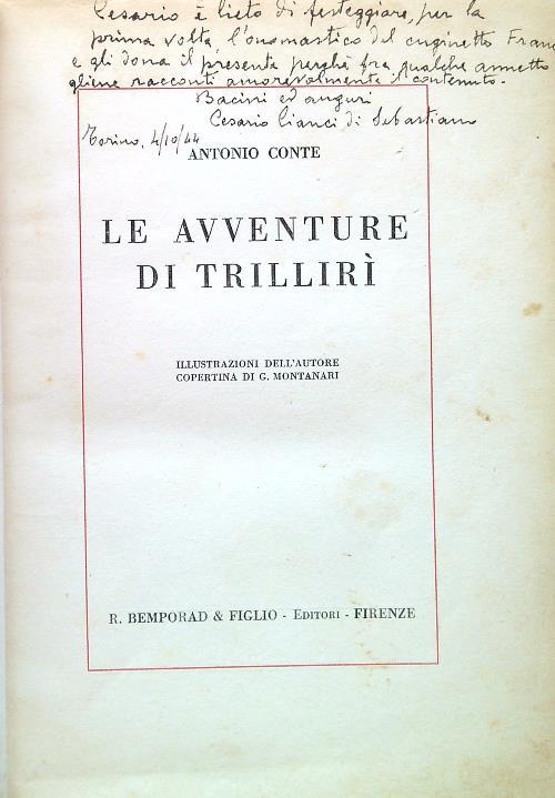 Le avventure di Trillirì - Antonio Conte - copertina